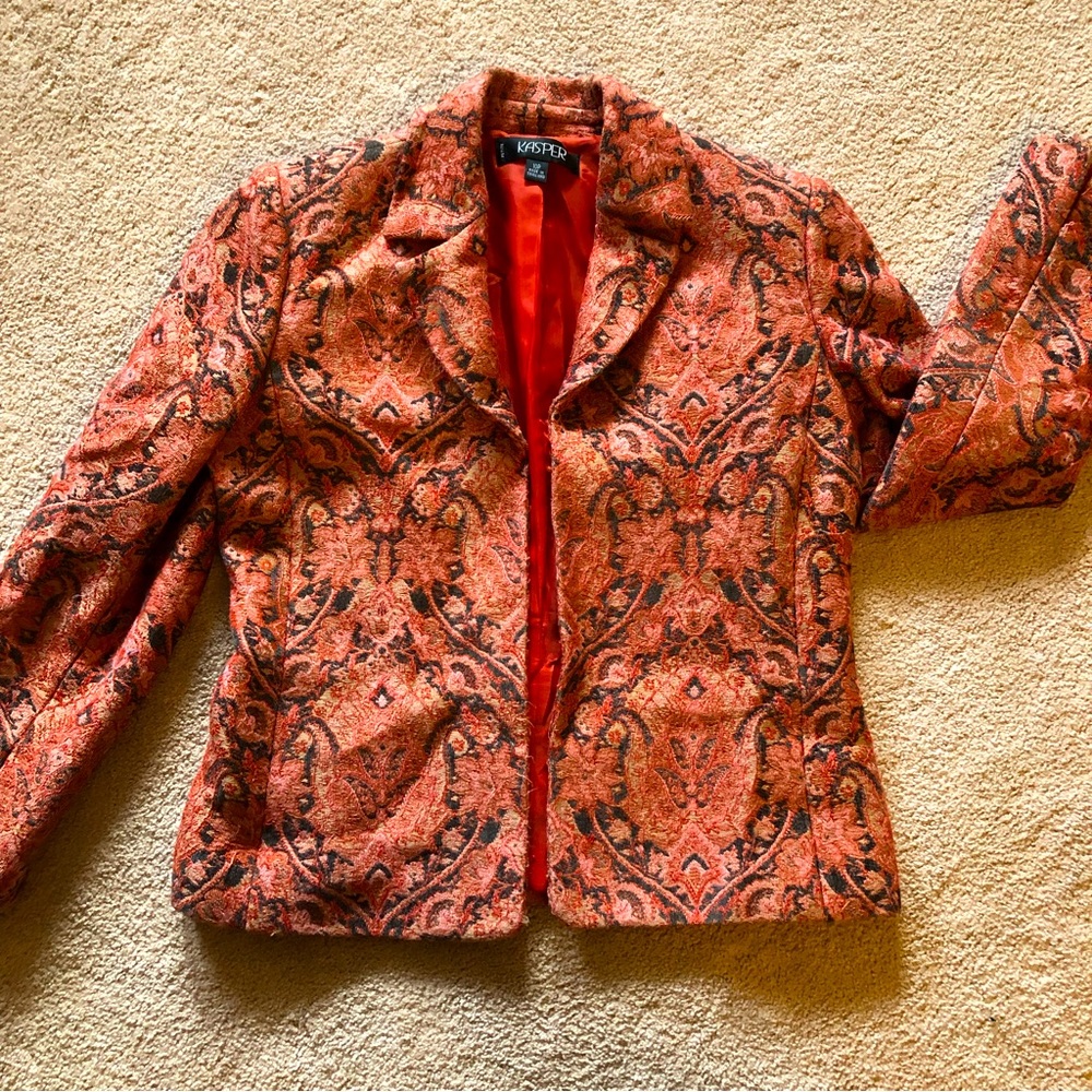 Embroidered Brocade Blazer Jacket